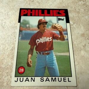 Topps Phillies Red and White Baseball Card